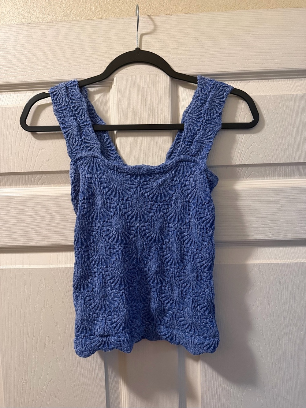 Free People Periwinkle Textured Knit Tank